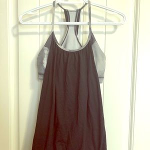 Black Lululemon tank with built in bra